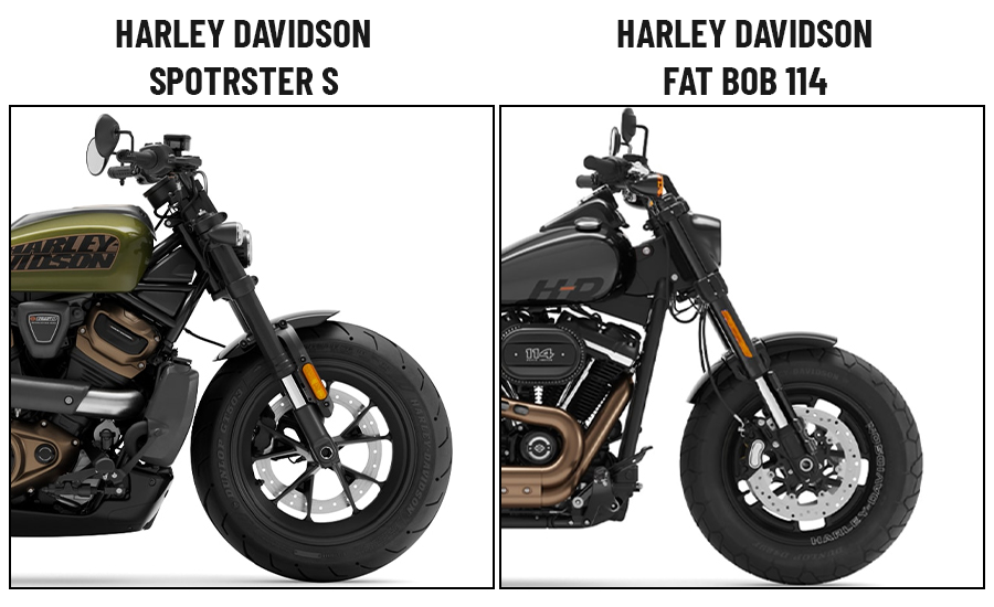 Harley Davidson Sportster S Vs. Harley Davidson Fat Bob 114: Rake and Trail