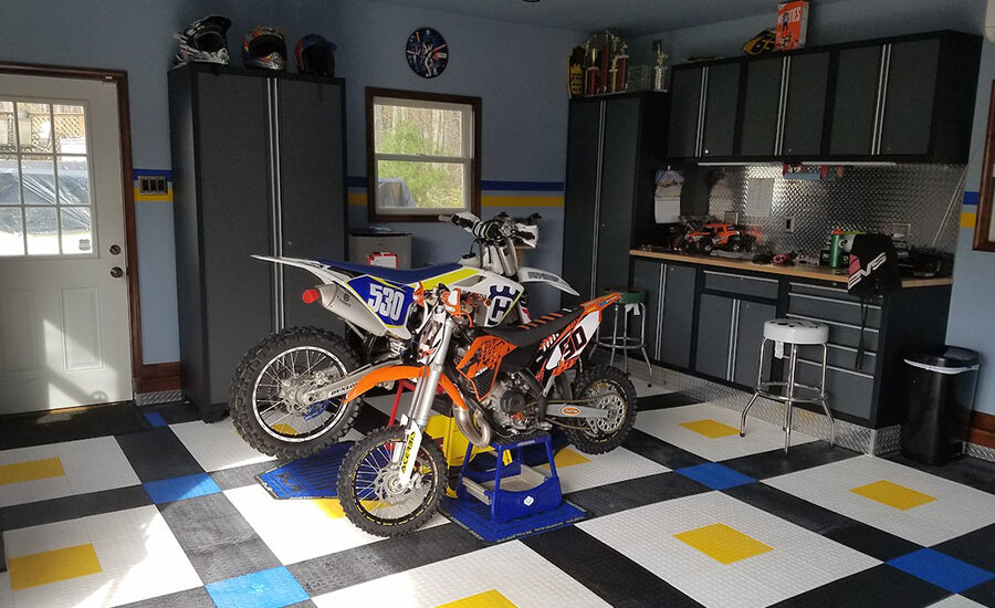 Colorful Motorcycle Garage