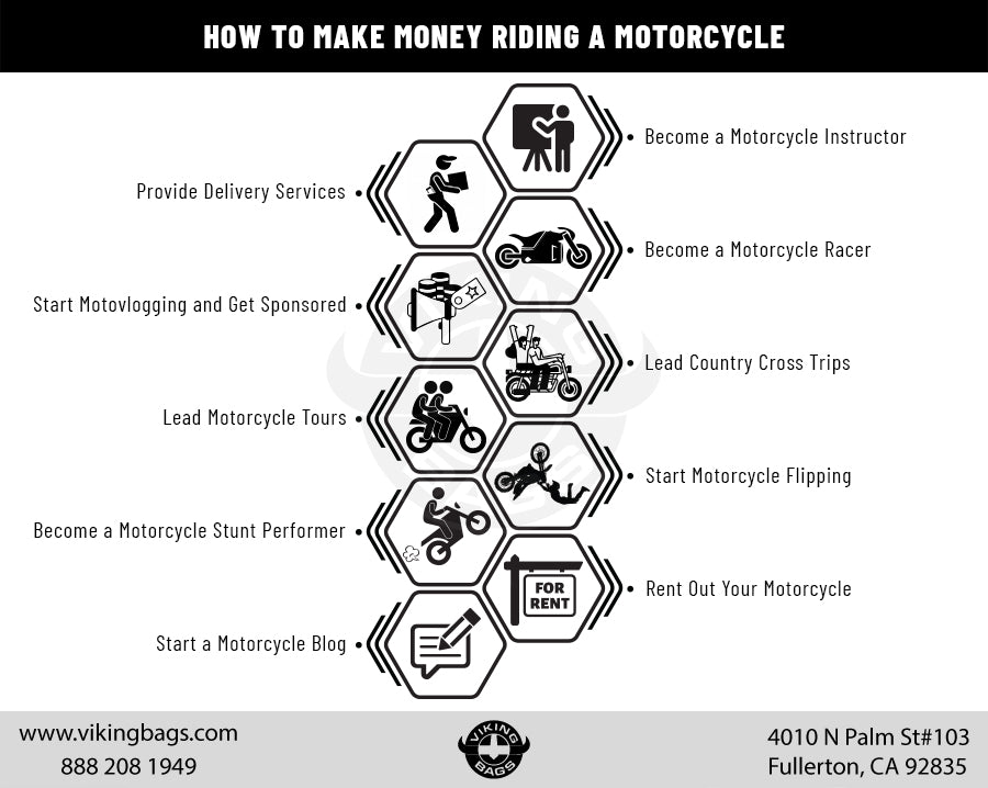 How to Make Money Riding a Motorcycle - infographic