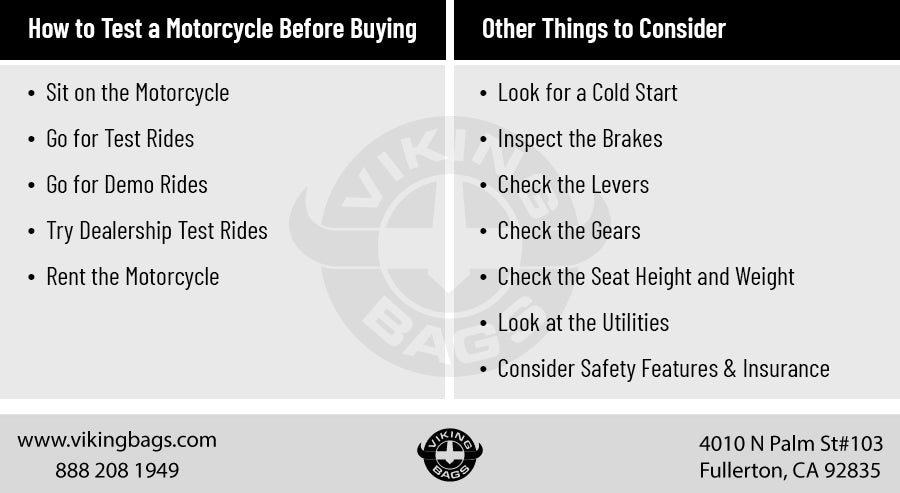 How to test a motorcycle befor Buying