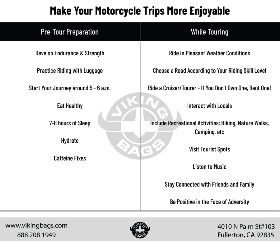 How to Make Motorcycle Trips More Enjoyable