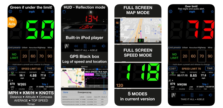 Speedometer 55 GPS Speed and HUD - 10 Best Motorcycle GPS Speedometer Apps for Passionate Riders