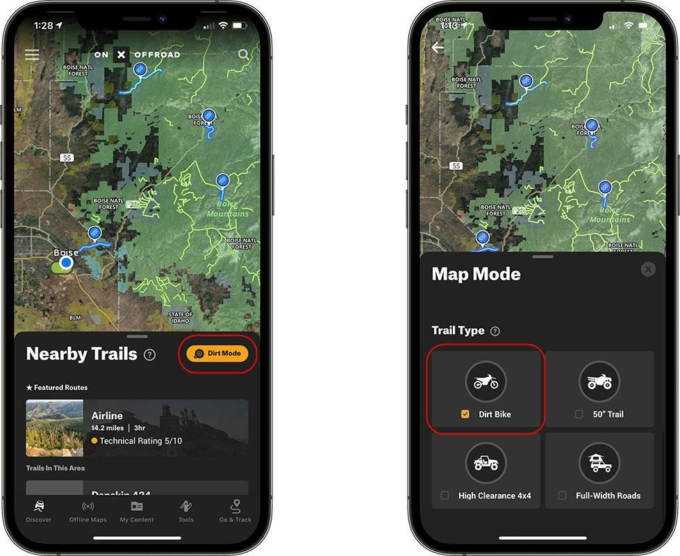 Step 2: Choose a Trail Type by Setting the Map Mode