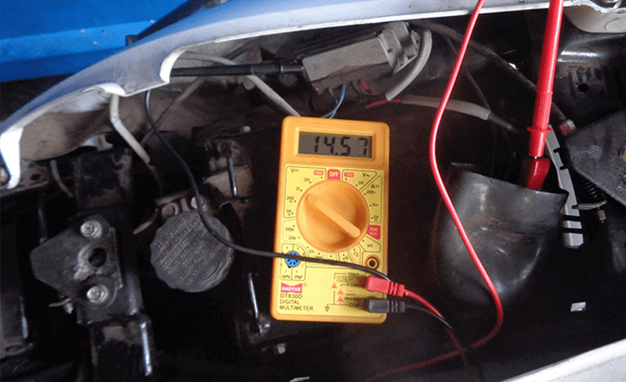 Test the Motorcycle Battery’s Voltage through a Digital Voltmeter or a Multi-Meter