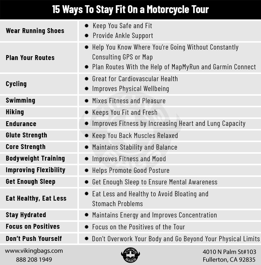 15 Ways To Stay Fit On a Motorcycle Tour