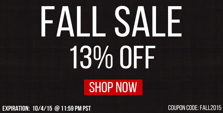 Fall Sale – Save 13%