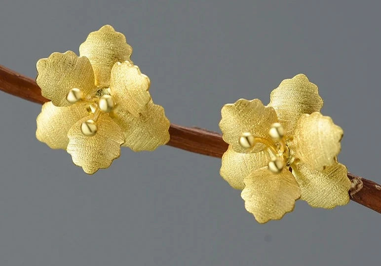 Crab Apple Flower Stud Earrings