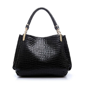 Embossed Patent Leather Pebble Handbag - Uniquely You Online
