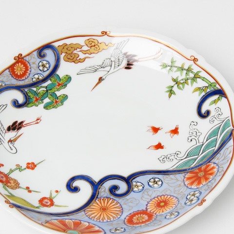 Plate 15.5cm, Tsuru crane  | JPAP - Japanese Tableware and Fine Gifts