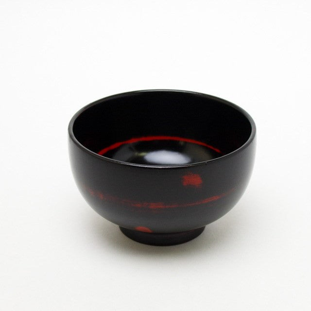 Lacquer Soup Bowl 11.5cm, Hakeme Black