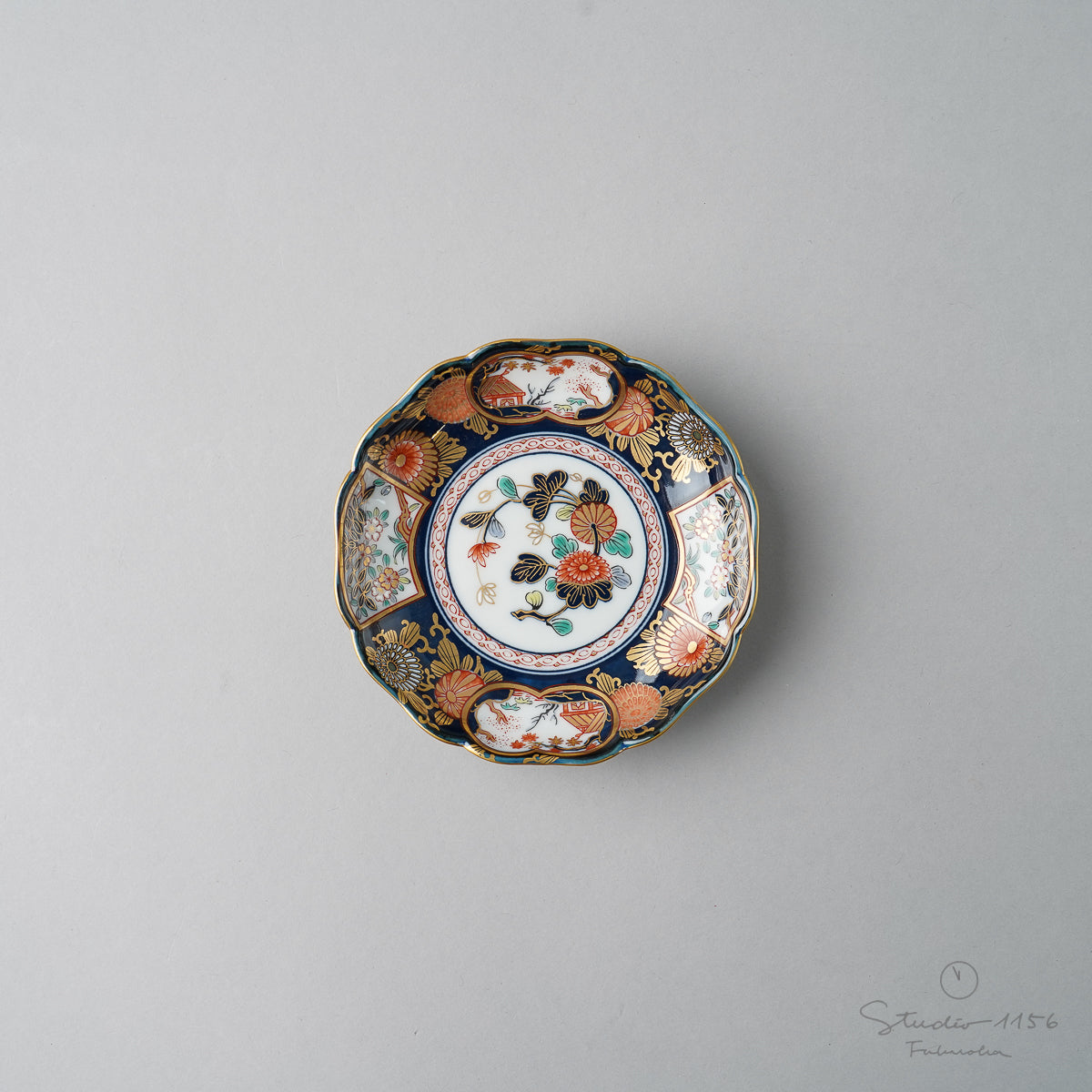 有田焼 染錦金彩 松竹梅鶴絵 小付 9.5cm Kisen 豆鉢 ~9cm