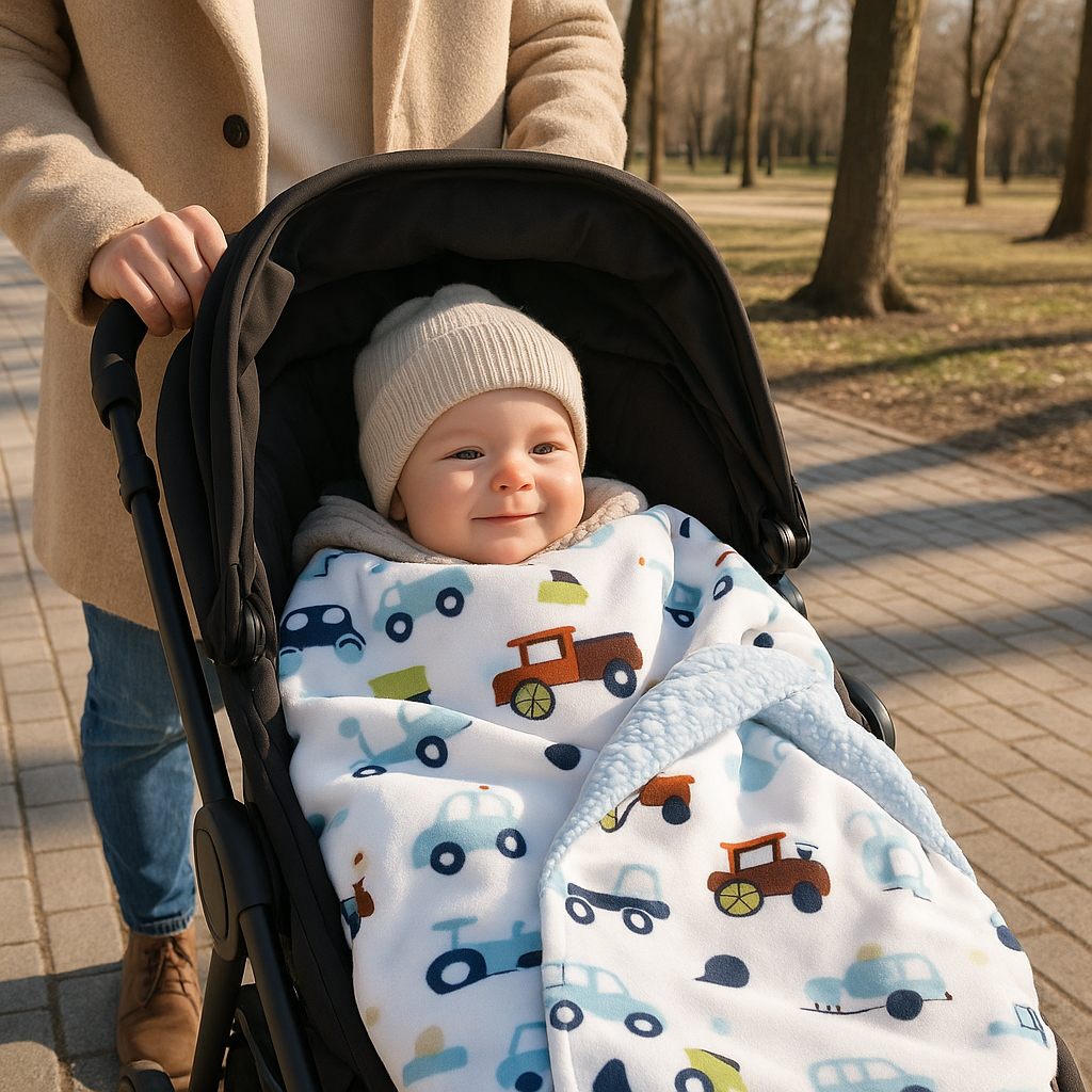 Couverture-polaire-double-face-blanc-voiture-douce-chaude-bébé-en-promenade