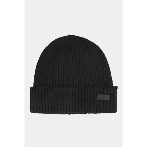 4F Mens Single-Layer Cap With Turned Up Cuff And Patch - Perfect Accessory For Cold Days 0