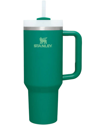 Hydrating 40 oz. Stanley Quencher drink tumbler with a handle in color Alpine.