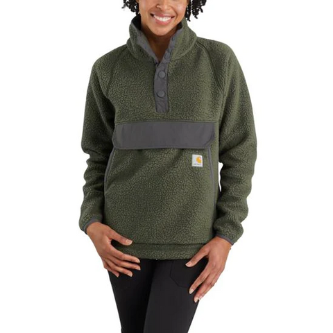 Cozy up in the Carhartt Women’s Relaxed Fit Fleece Pullover.