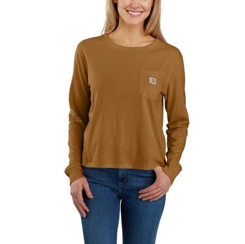 Try this Loose Fit Lightweight Long-Sleeve Crewneck Pocket T-Shirt from Carhartt!