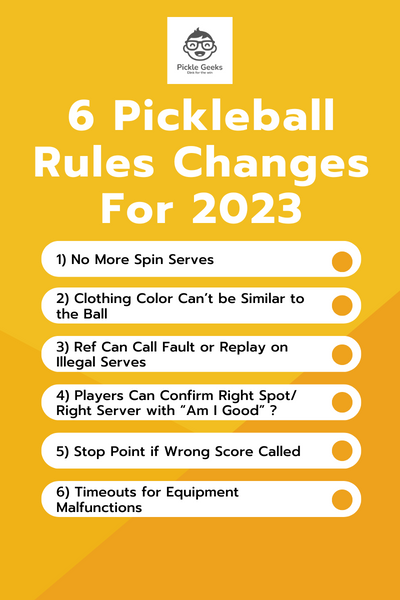 2023 pickleball rules changes