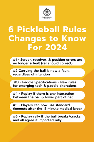 2024 pickleball rules changes, pickleball rules changes 2024, what are the rules changes for pickleball in 2024, 2024 pickleball rules changes infographic