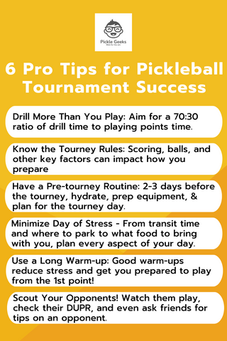 how to prepare for a pickleball tournament, keys to tournament pickleball, pickleball tournament success, preparing for a pickleball tournament, pickleball tournament checklist