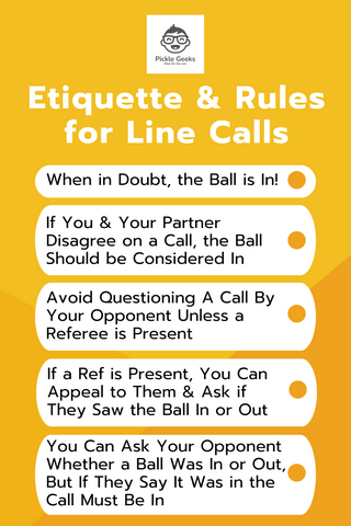 pickleball line calling etiquette, rules for calling out balls in pickleball, how to call out balls in pickleball