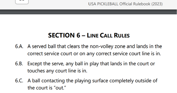 pickleball line rules, is the line in or out in pickleball, pickleball out of bounds rules