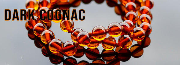 Baltic amber colors explained: Dark cognac amber beads