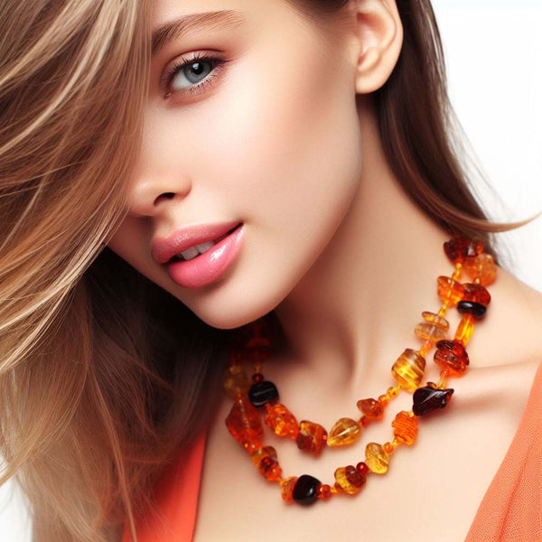Baltic amber chip beads - Woman's necklace