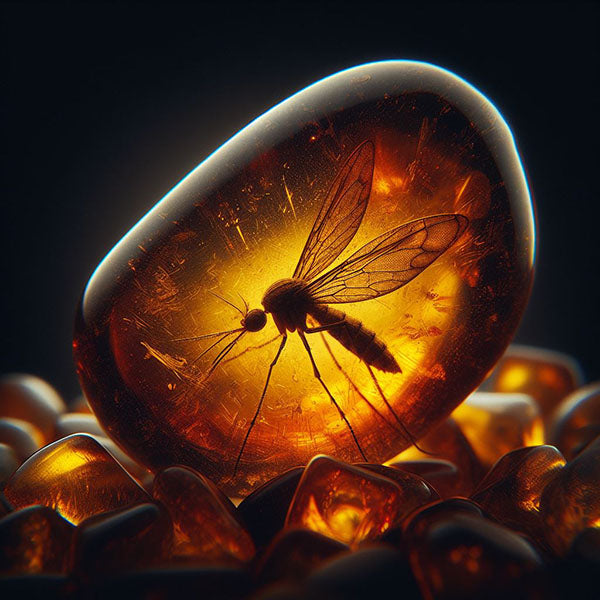 Baltic amber with mosquito inclusion - Dinosaur DNA