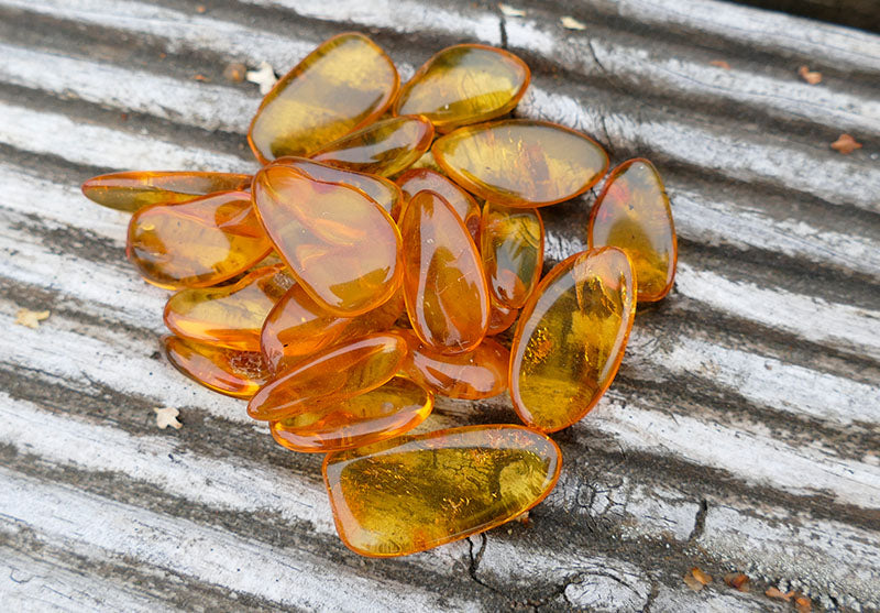 Tumbled Baltic amber gemstones