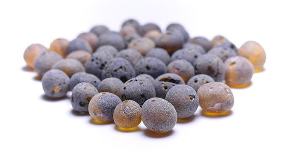 Loose amber beads - Grey baroque shape beads - Jewelry making supplies