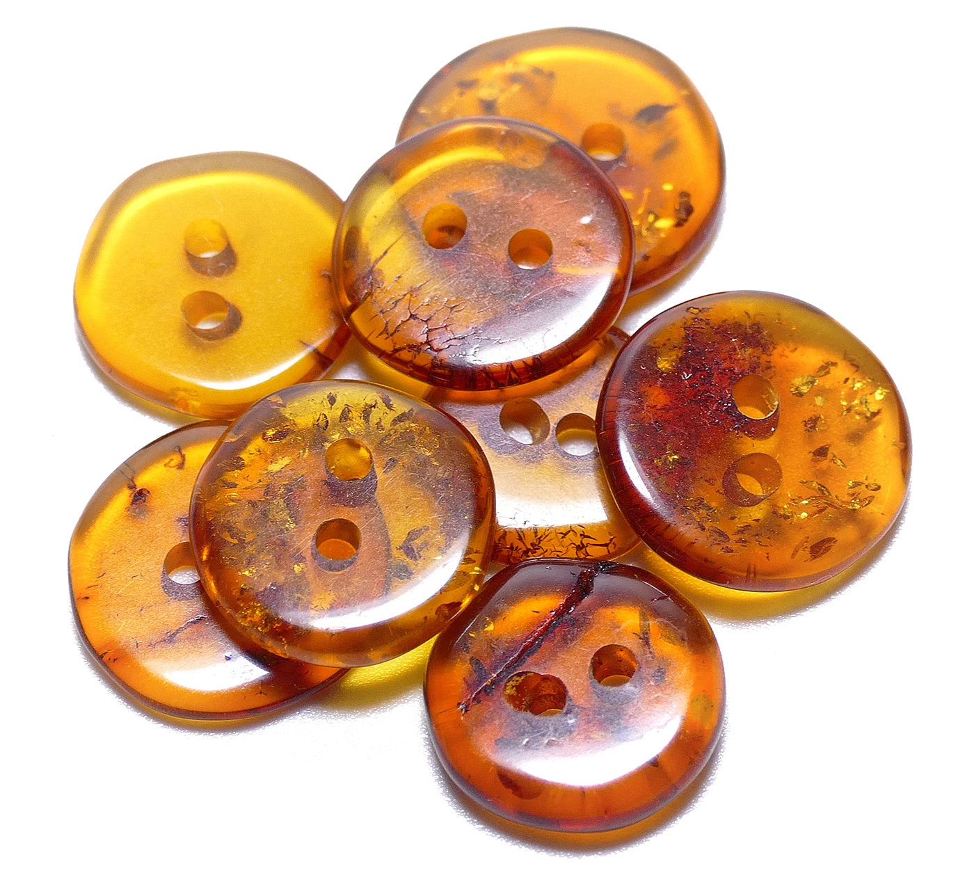 Baltic amber buttons ★ Amber gemstone buttons for sale | Authentic Baltic amber gemstone button beads
