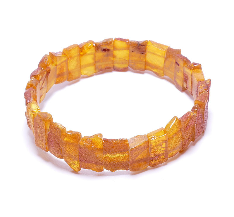 Unprocessed raw amber bracelet - Organic sea amber beads