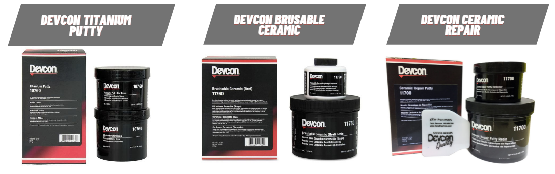 Devcon Titanium, Brusable Ceramic, Ceramic Repair, Metal Putty