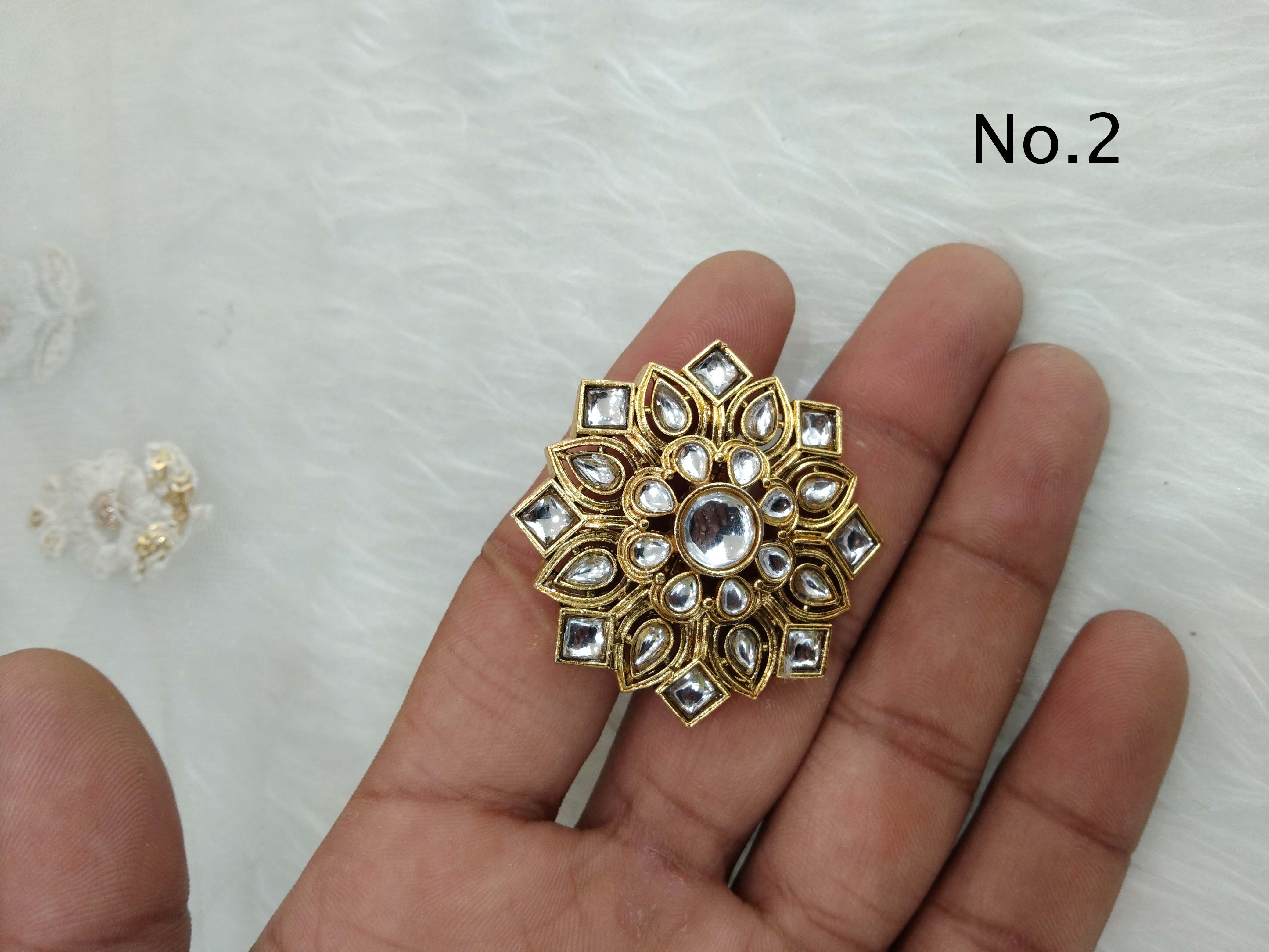 White Kundan Big Round Tops/Studs 6402-1225 - Dazzles Jewellery – Dazzles  Fashion and Costume Jewellery