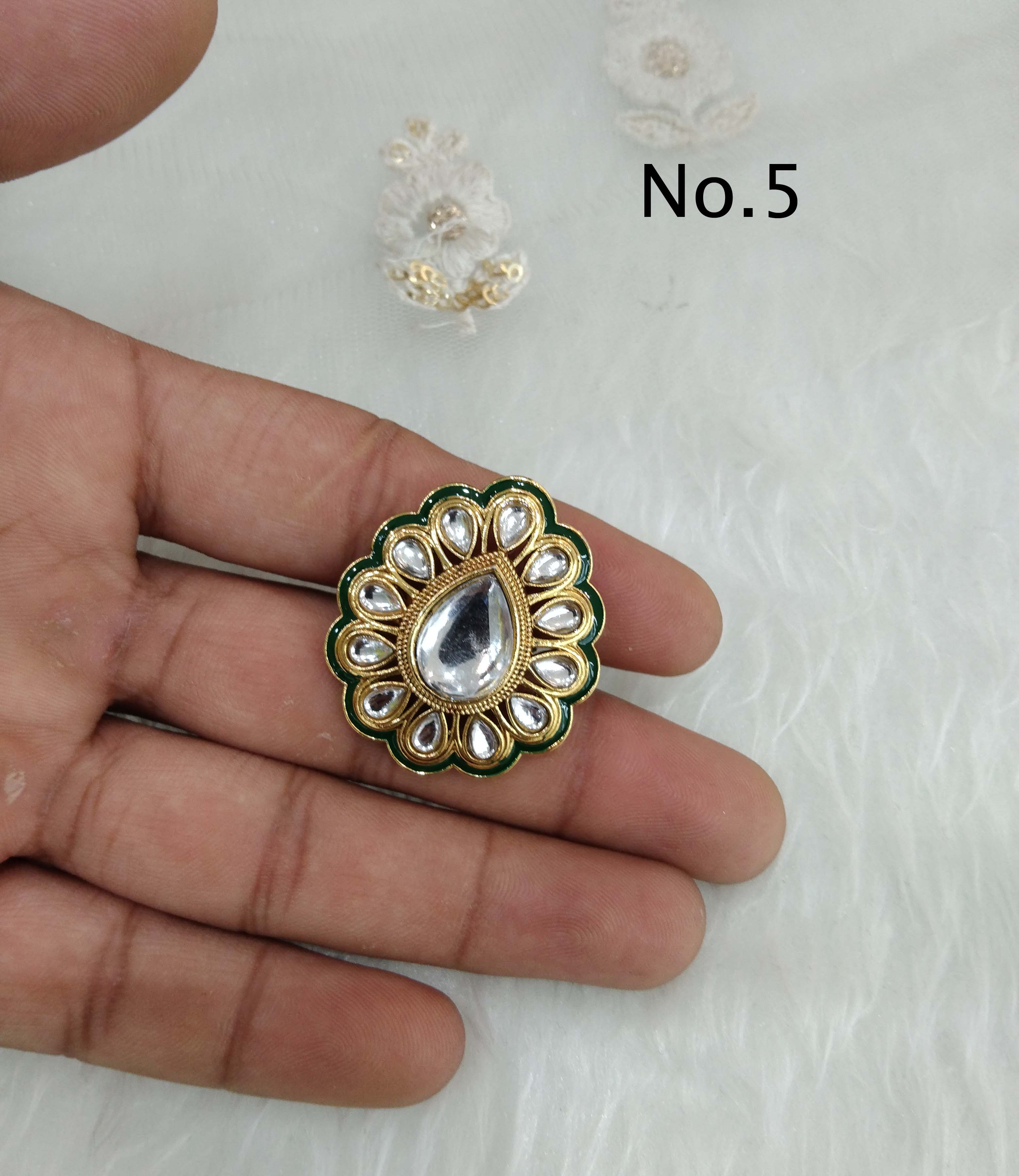 Vintage Floral Design Halo Engagement Ring, 14K White Gold Flower Ring