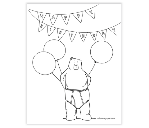 Birthday Suit Coloring Sign