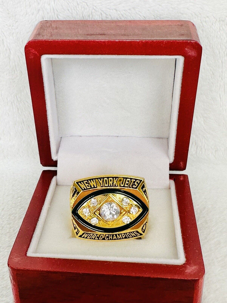 New York Jets 1968 Super Bowl Championship Ring + Trophy, Namath, US S – EB  Sports Champion's Cache