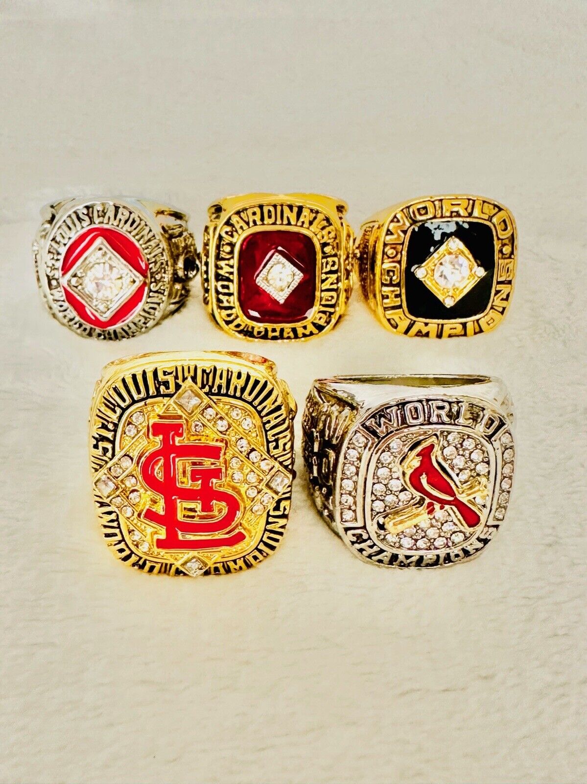 7 PCS St Louis Cardinals World Series Ring Set W Box, 🇺🇸 SHIP 1944-2011