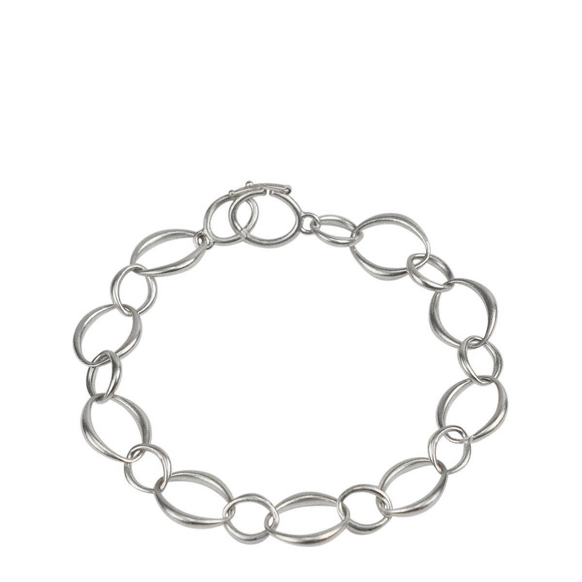 Sterling Silver Large Heavy O  Chain Bracelet