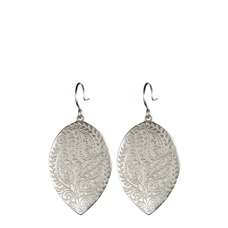 Sterling Silver Large Paisley Earrings - Me&Ro