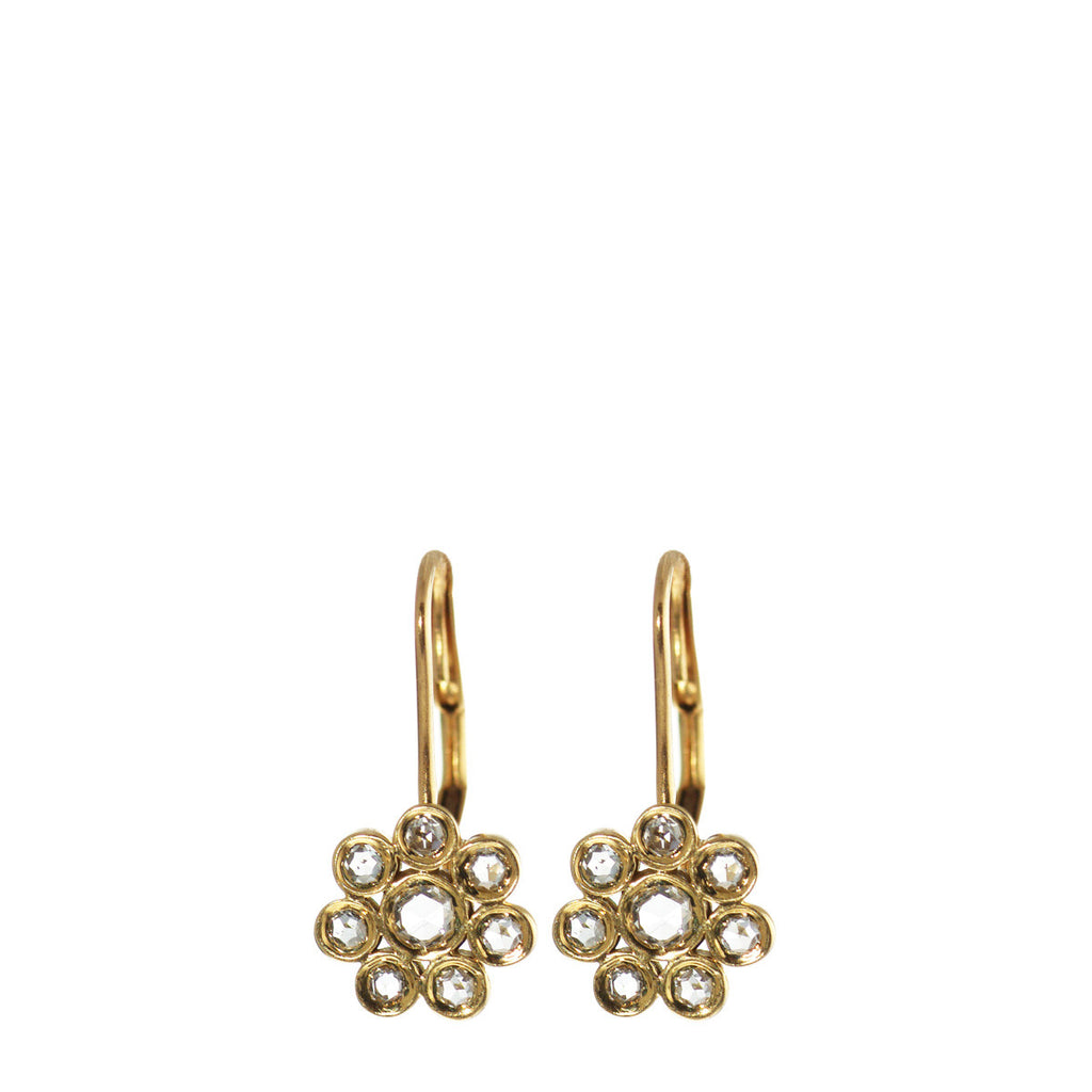 18K Gold Small Diamond Flower Earrings – Me&Ro