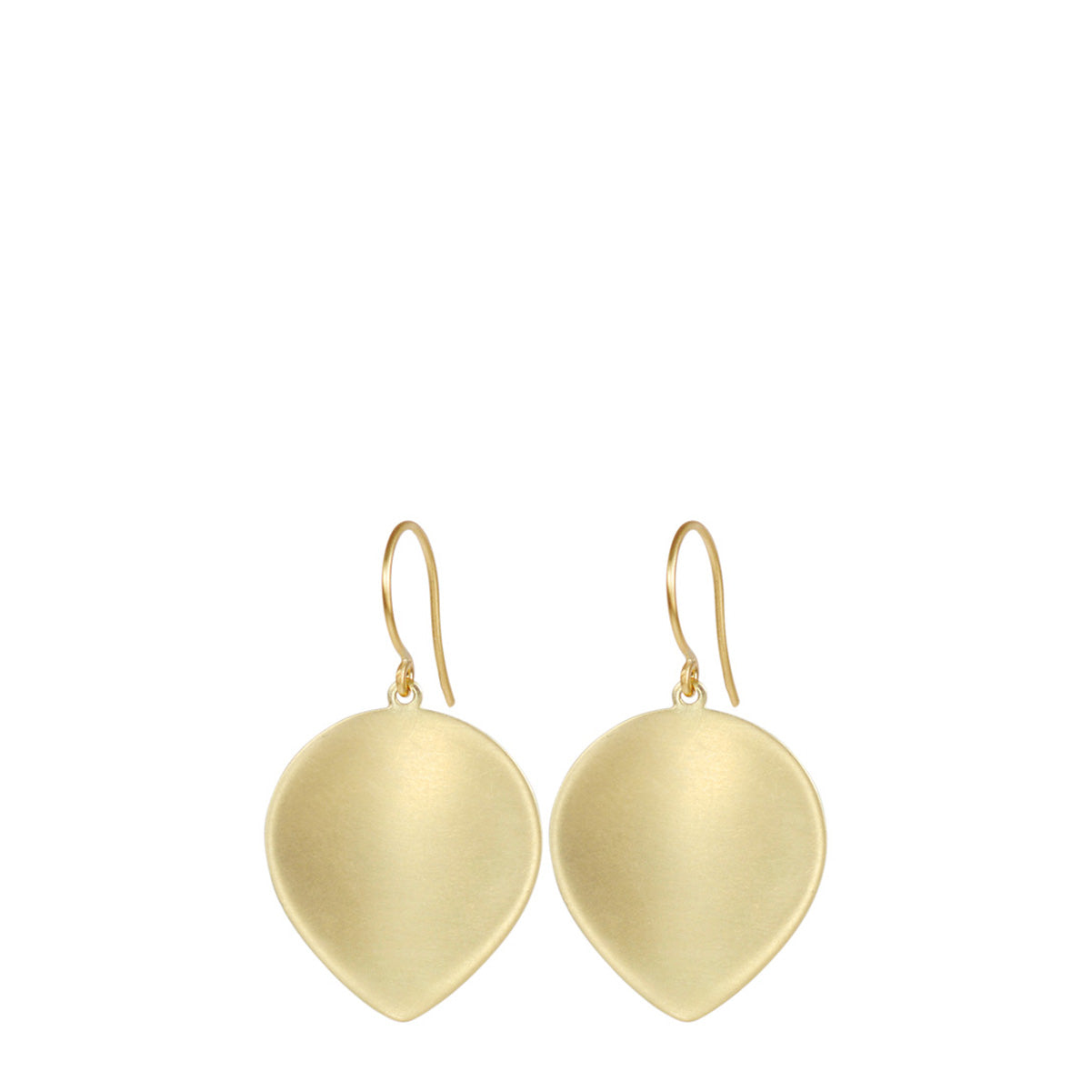 18K Gold Large Lotus Petal Earrings