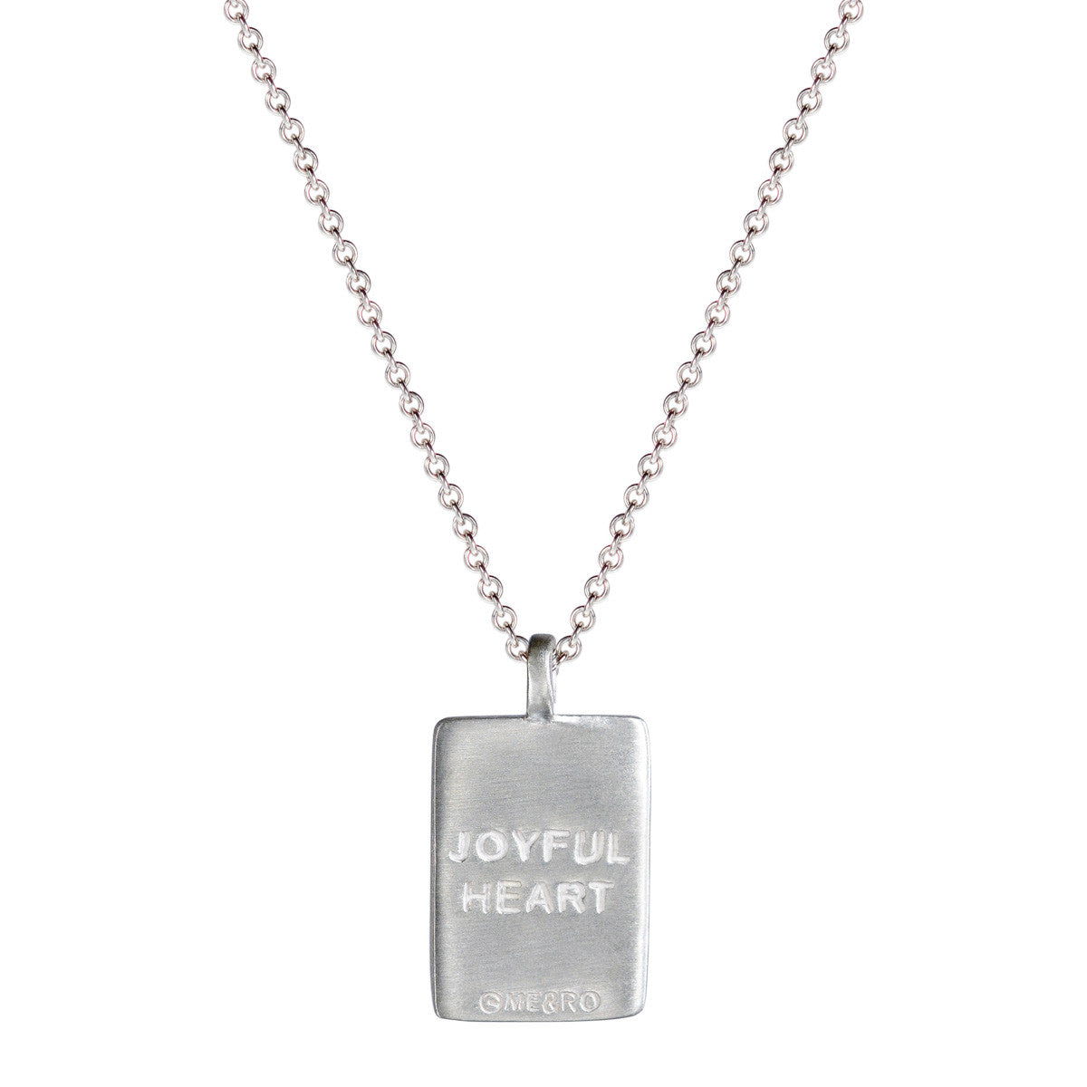 Sterling Silver Joyful Heart Foundation Fearlessness Tag On Chain Meandro 2277