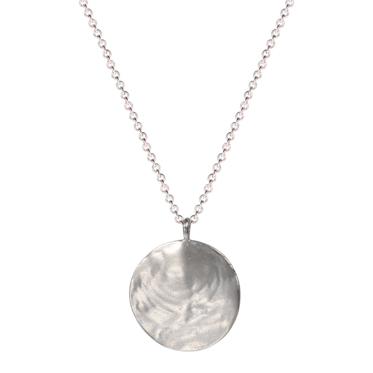 Sterling Silver Medium Shell Disc Pendant - Me&Ro