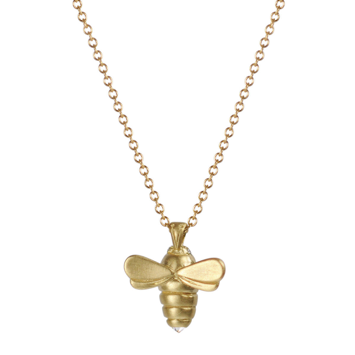 18K Gold Bumblebee Pendant with Diamond 