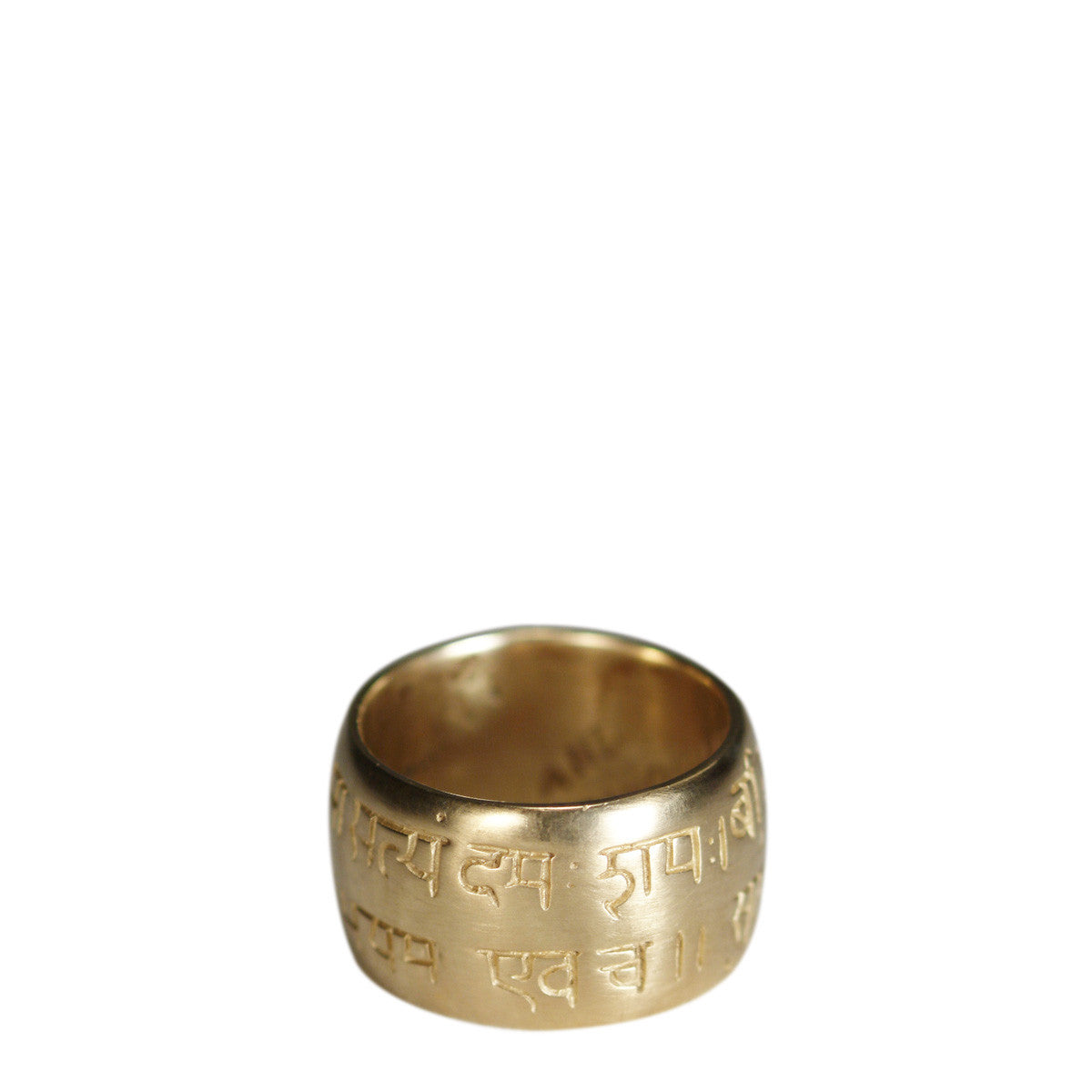 10K Gold Wide Sanskrit Ring
