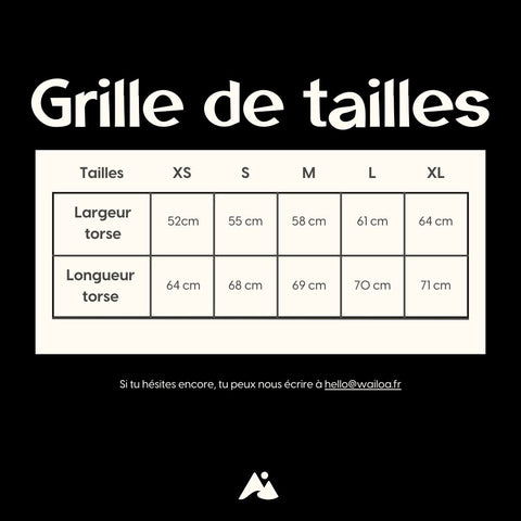 Grille de tailles veste sans manches sherpa