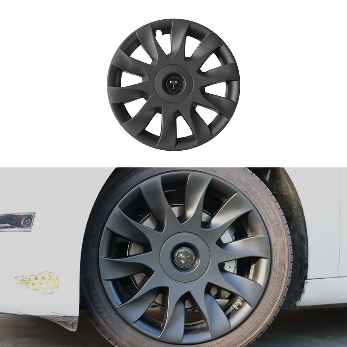 Loshiac 18'' Induction Style Wheel Cover For Model 3