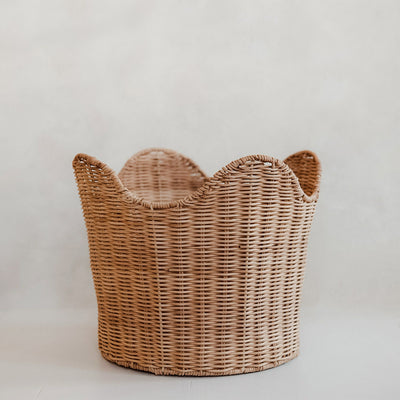 Natural Woven Grass Floor Basket - Medium - The Foundry Home Goods