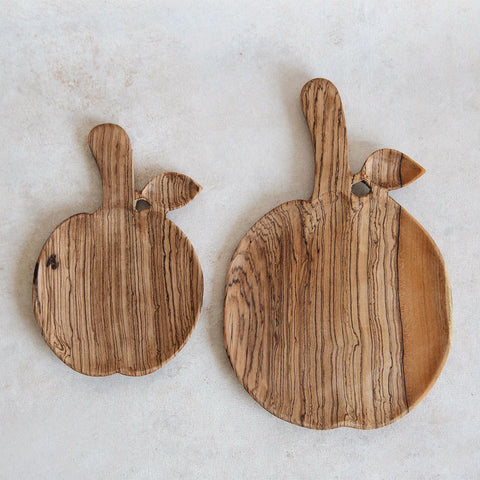 Connected Goods Wild Olive Wood Heart Serving Plates